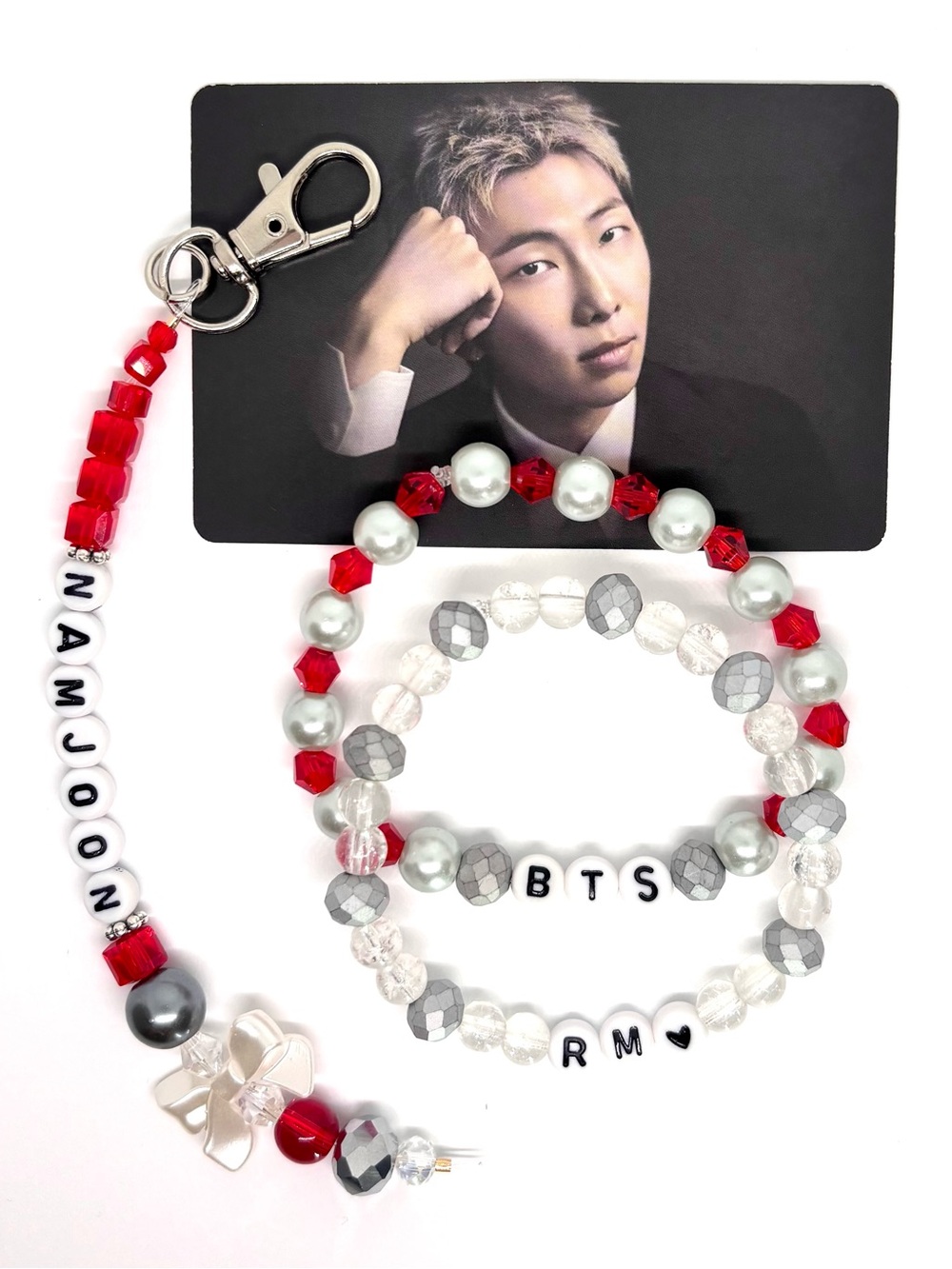 (4pcs) BTS RM NAMJOON BIAS BUNDLE Photocard Bracelet Keychain ARIRANG 2026